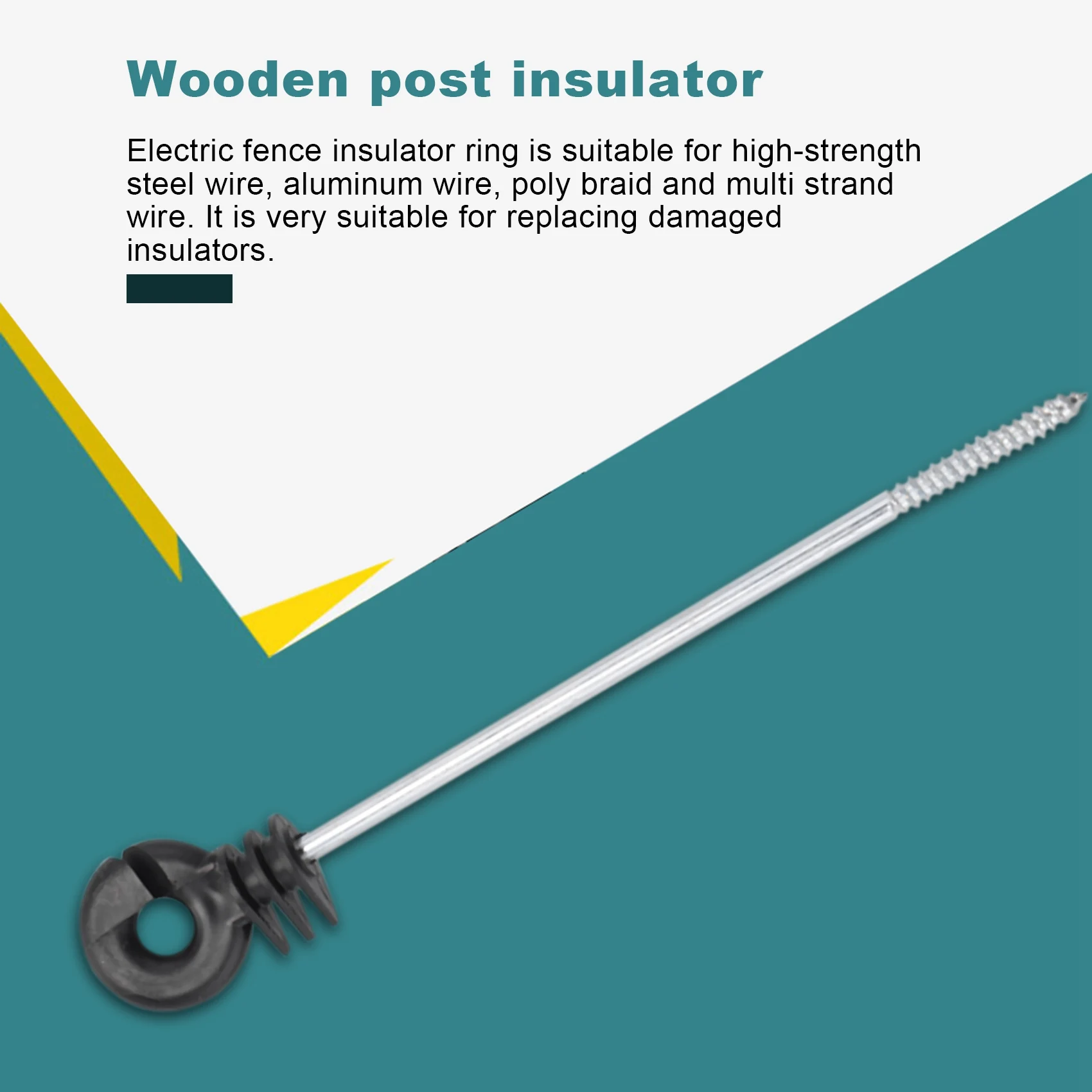

ABBY-25 PCS Electric Fence Distance Insulators, Plastic Ring Insulators Long Distance Screw For Wooden Post
