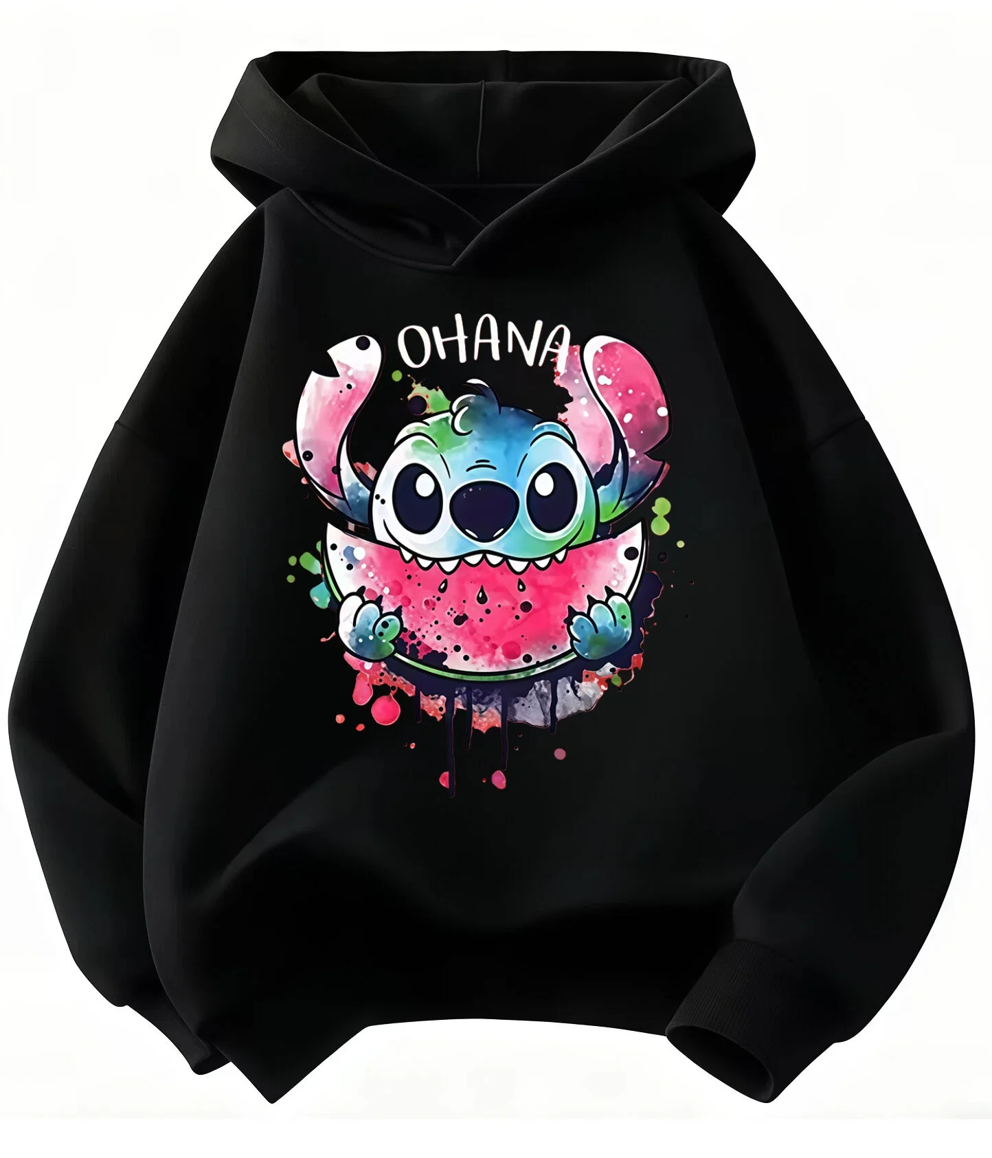 

Disney Stitch Kids Hoodie Autumn Winter Cartoon Printed Sweatshirt Soft Cotton Long Sleeve Pullover Hooded Top with Pocket 2-14Y