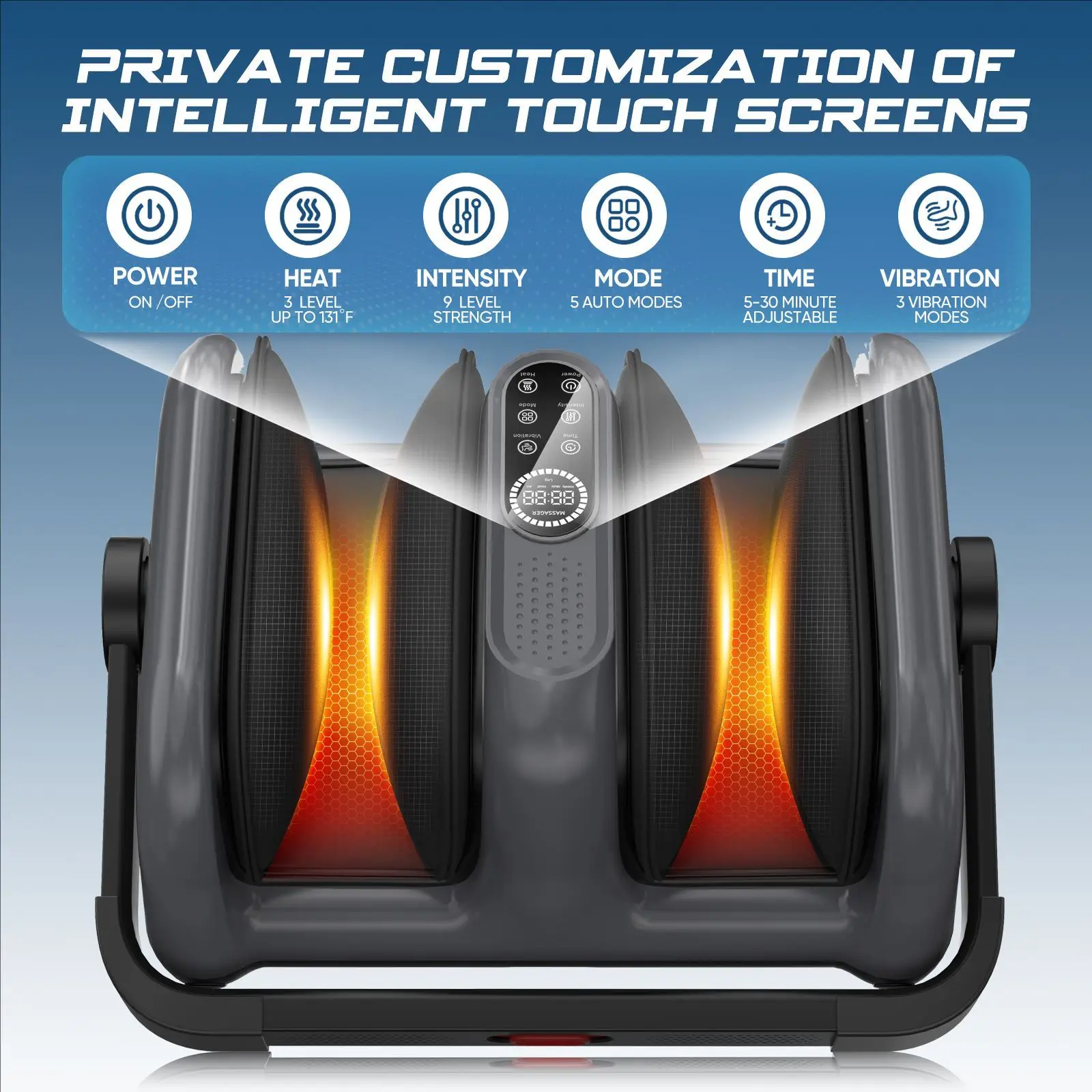 

STLFElectric Foot Massager Deep Kneading Foot and Calf Massager Air Bag Pressing with Heat Calf Massager