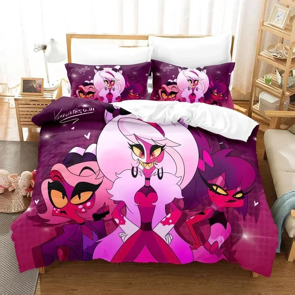 

3D Printed Helluva Boss Bedding Set Duvet Cover Sheet Printed Bed Set Pillowcase Bed Full Queen King Size Comforter Bedroom