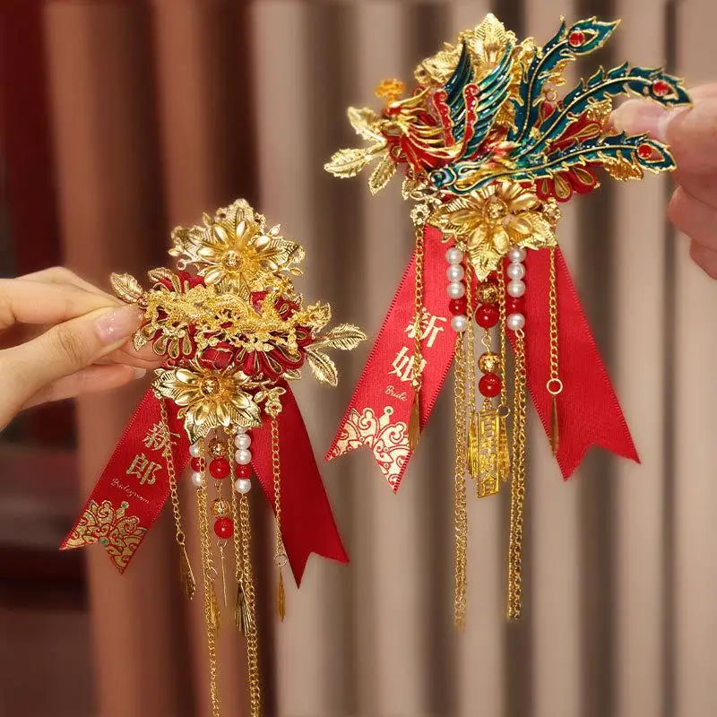 flor-de-lapela-dragao-e-fenix-chineses-para-casamento-flor-de-peito-para-noivos-celebracao-de-casamento-flor-de-peito-de-a