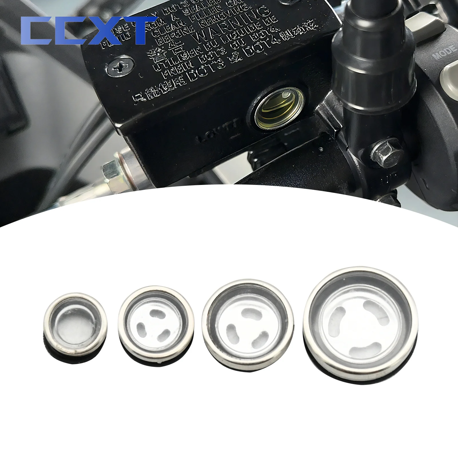 Motorcycle 10/12/14/18mm Master Cylinder Brake Pump Oil Window Mirror Sight Glass Gasket For Honda KTM Kawasaki BWM Yamaha T700