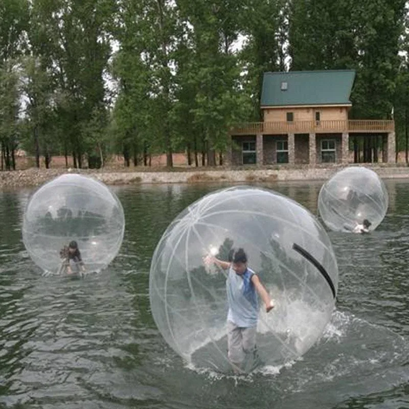 For Thickened PVC Transparent Water Walking Roller Ball With Zipper Adult Kids Inflatable Water Park Play Equipment
