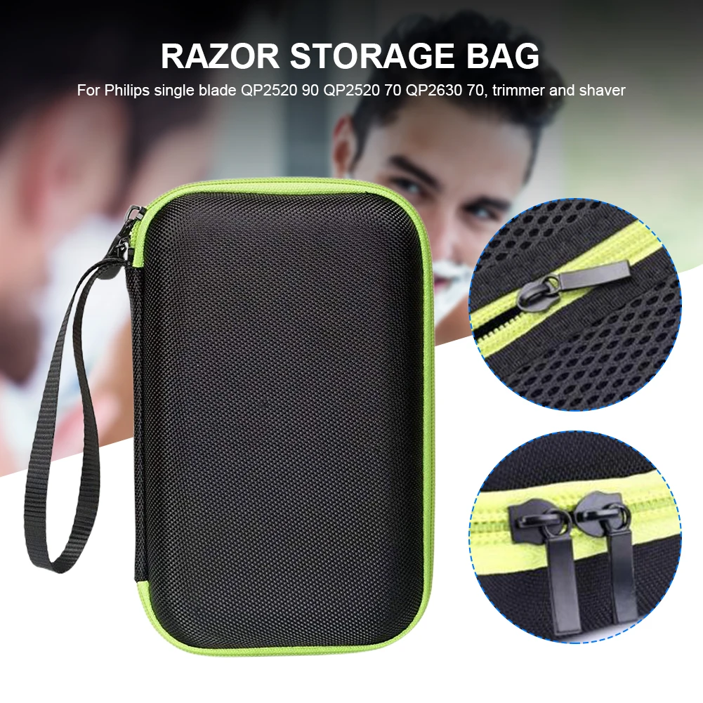 Hard Shell Razor Case Waterproof Travel Carry Protective Bag Shockproof Trimmer Carrying Case for Philips OneBlade QP2520 90/70