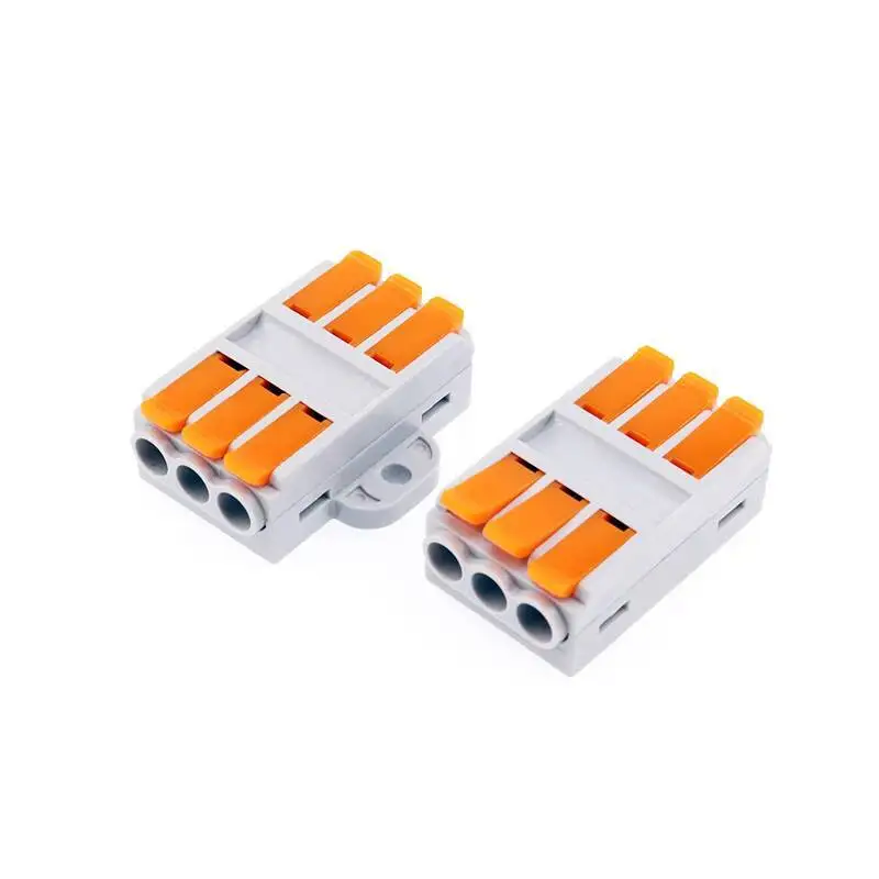 5 Stück Schnellkabelverbinder Klemmenblock Elektrischer Verbindungssplitter Werkzeug zum Crimpen Zwei Ein- und Ausgänge 6 Quadratmeter hoch – Detail 4