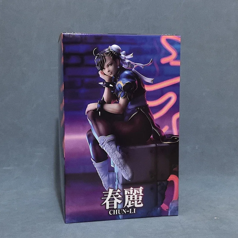 Street Fighter Anime Figure, Chun Li Action Figuring, Auckland PVC, Statue en posture assise, Collection Desk Decora, Cadeaux d'anniversaire, 26cm