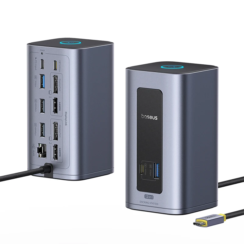 Baseus USB C HUB voor Mac 12-in-1 DisplayPort HDMI 4K@60Hz MST Display voor macOS Windows Docking Station USB 3.2 RJ45 PD 100W Hub - afbeelding 2