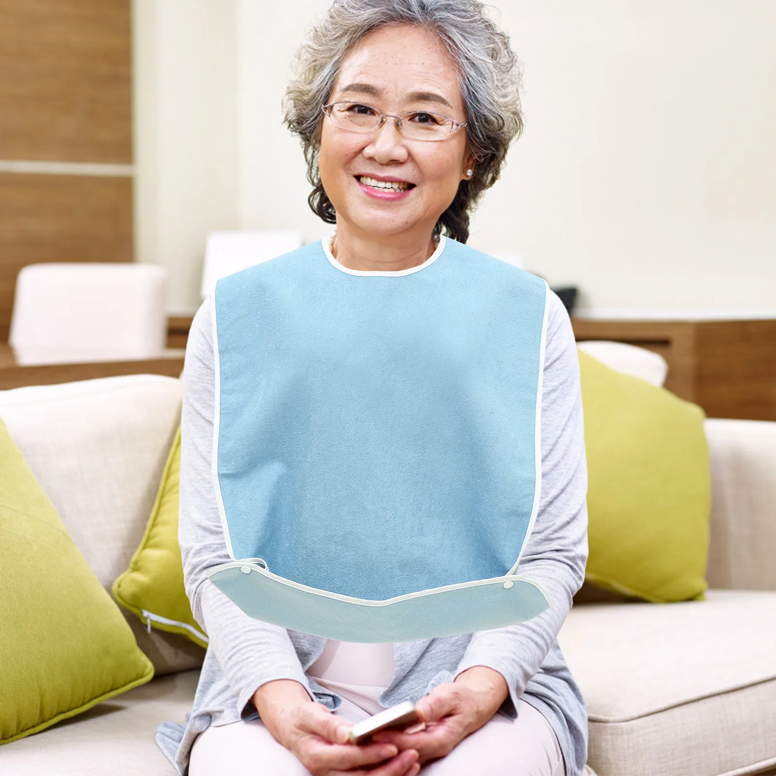 Waterproof Anti-Soil Adult Bib High-Quality Washable Large Coverage Protective Elderly Bib for Disabled Senior Clothing