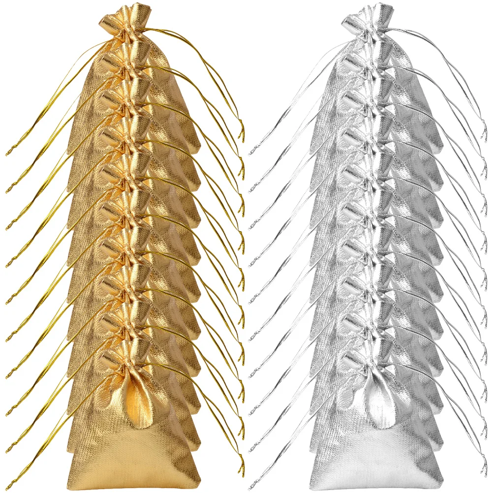 

100pcs Silver Drawstring Favor Drawstring Bulk Bags for Gifts Gift Bags Chocolate Jewelry Small Pouches Bulk