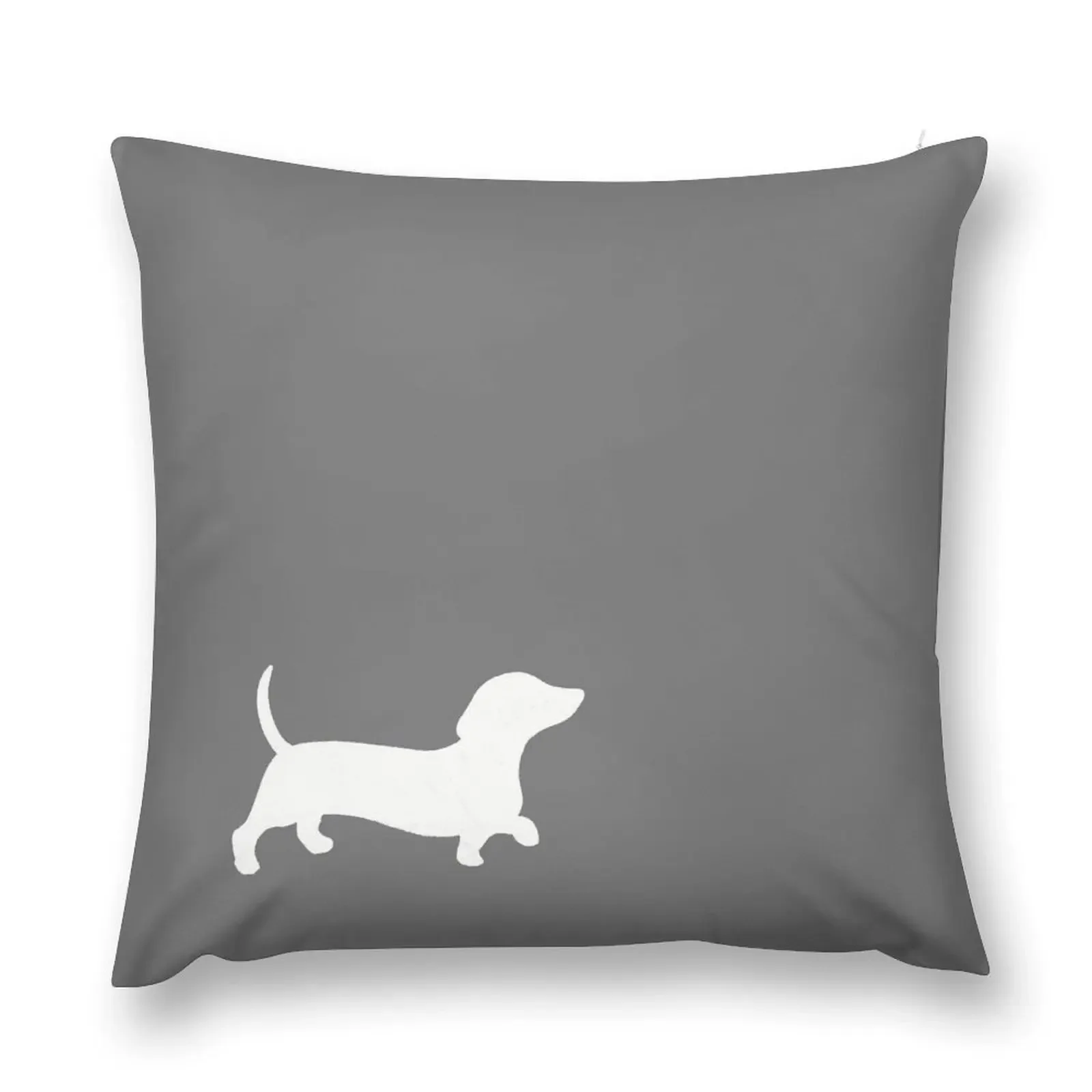 

Plain Grey With Daschund Silhouette Throw Pillow Christmas Cushion For Home Decorative pillowcase pillow