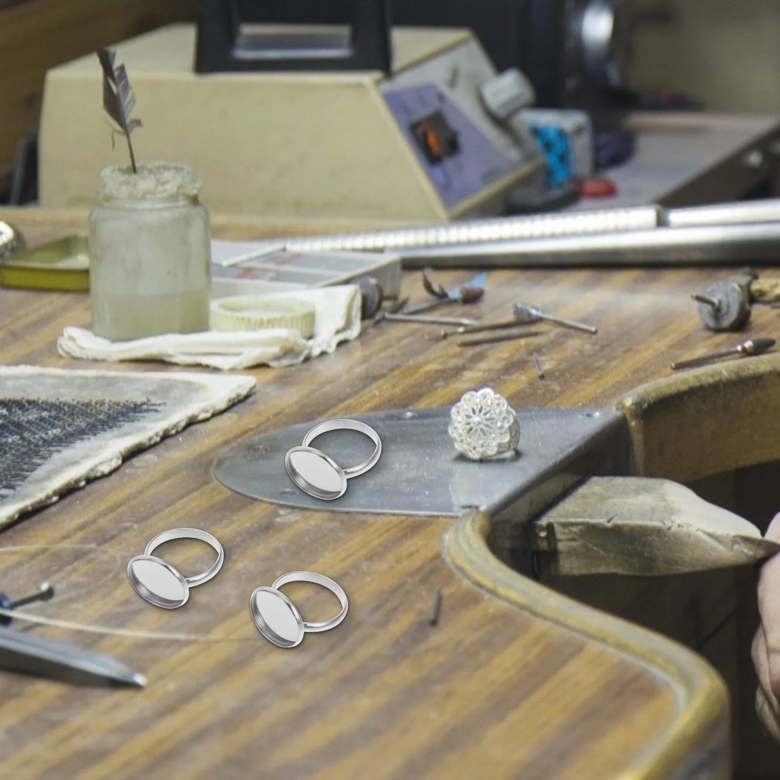 

10Pcs Stainless Steel Ring Base Adjustable DIY Ring Holder for Jewelry Making Craft Lovers Unique Gift Perfect Match with