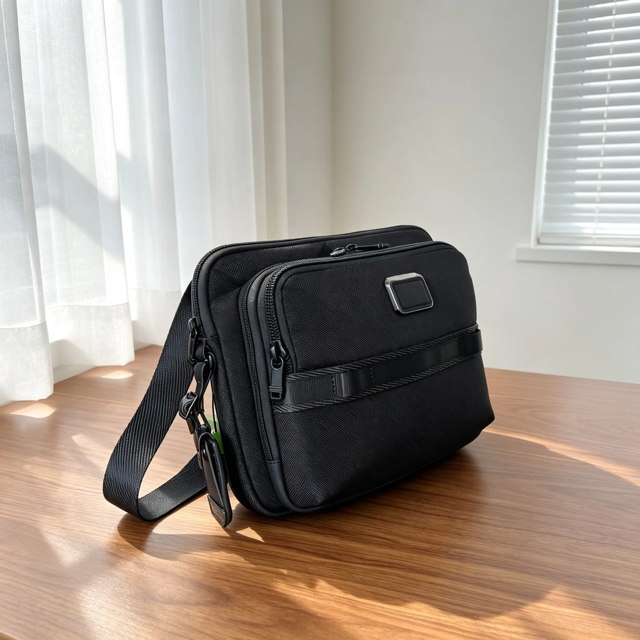 Men's Ballistic Nylon Horizontal Small Square Bag, Fashion Single Shoulder Crossbody Bag