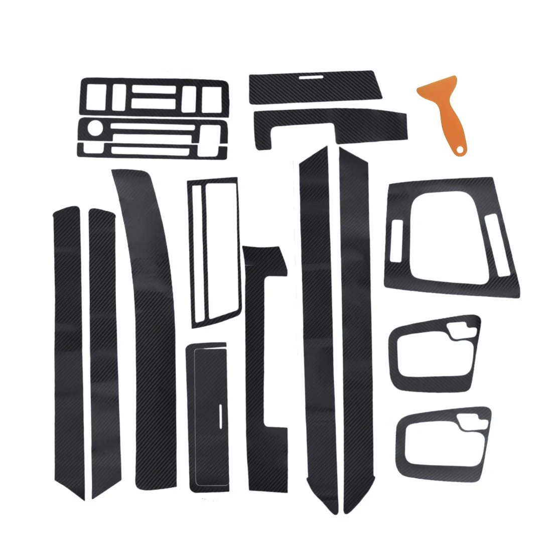 الداخلية داش مجلس والعتاد التحول ، غطاء لوحة المركزية ، ثلاثية الأبعاد الأسود ، بك ، لد ، يصلح لسيارات BMW 3 سلسلة E46 ، 1998-2005 ، ألياف الكربون نمط ، بك #2