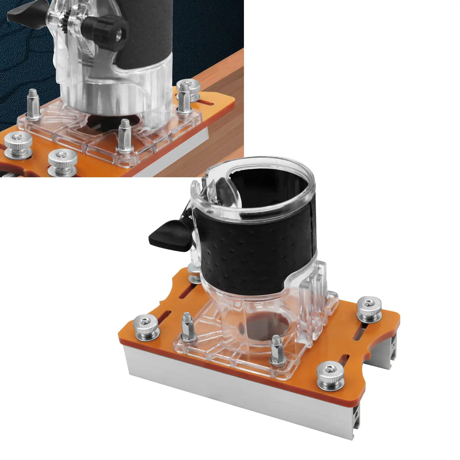 

2in1 Wood Router Slotting Locator Accurate Slotted Base Slotting Machine Bracket Edge Trimmer Milling Curve Cutting Tools