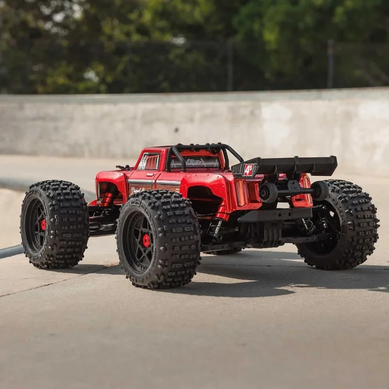 Red，Truck Outcast 4X4 4S BLX 1/10TH 4WD Stunt Truck RTR (Battery and Charger Not Included)