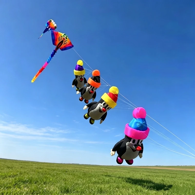 Inflatable kites pendant flying Penguin soft kites factory giant kites for adults kites line parachute kite drachen cometas