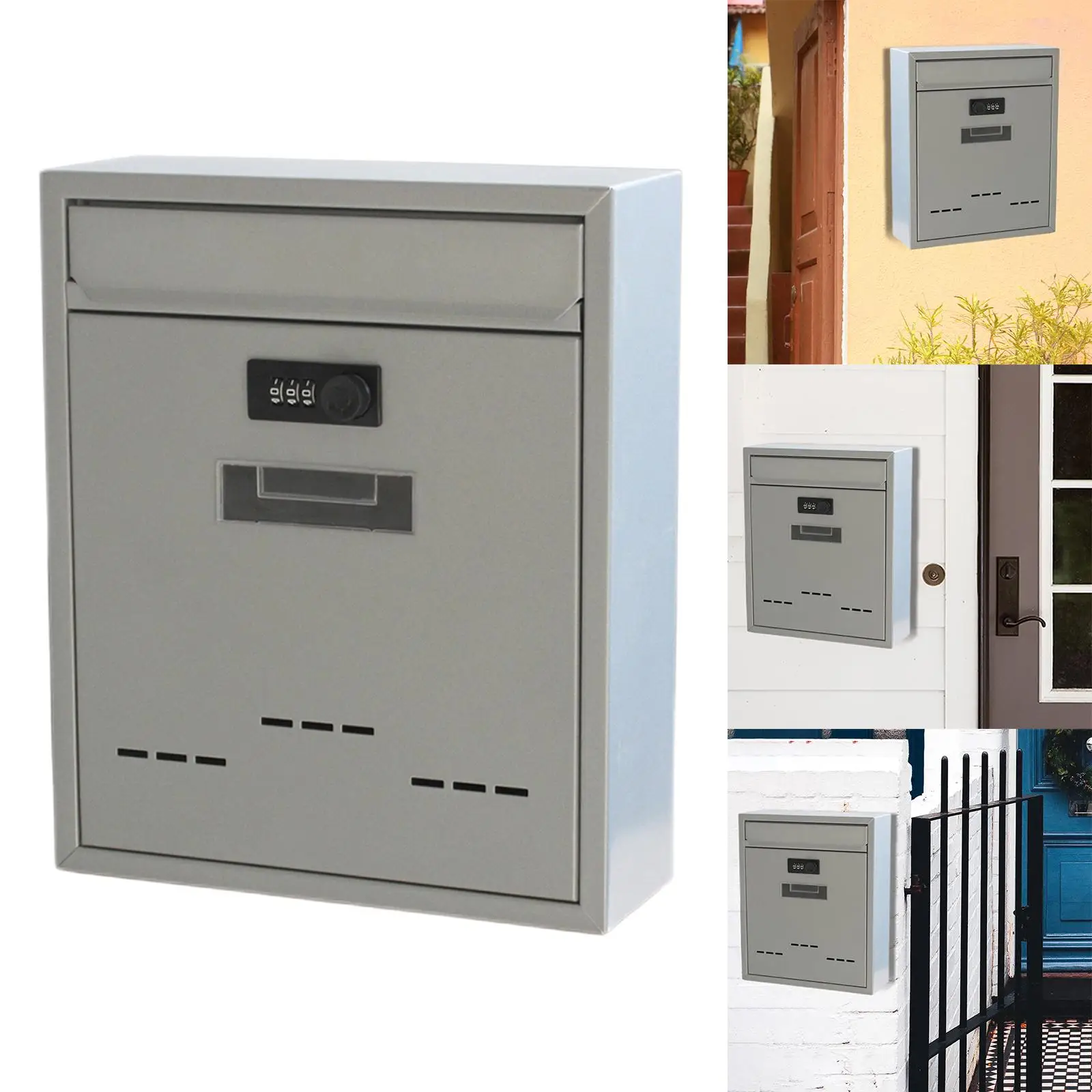 Mailbox Wall Mounted Anti-rust Mail Case Secure Mail Box Front Door Drop Box