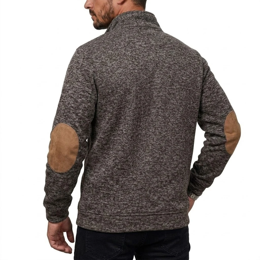 Herren-Sweatshirt mit Stehkragen und Knöpfen, Langarm, Thermo-Pullover, Hoodie, Herbst, Casual, Mock-Neck-Jacke, Sportoberteil – Detail 6
