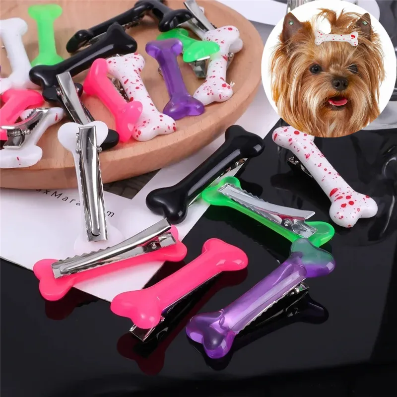 

New Dog Bone Shape Pet Hair Clips Halloween Cat Dog Hairpin Girls Charm Lovely Duckbill Pet Hair Accessories