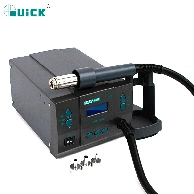 

Hot Sale Quick 861X Intelligent Digital Display 1300W High Power Heat Rework Hot Air Lead-free Desoldering Soldering Station