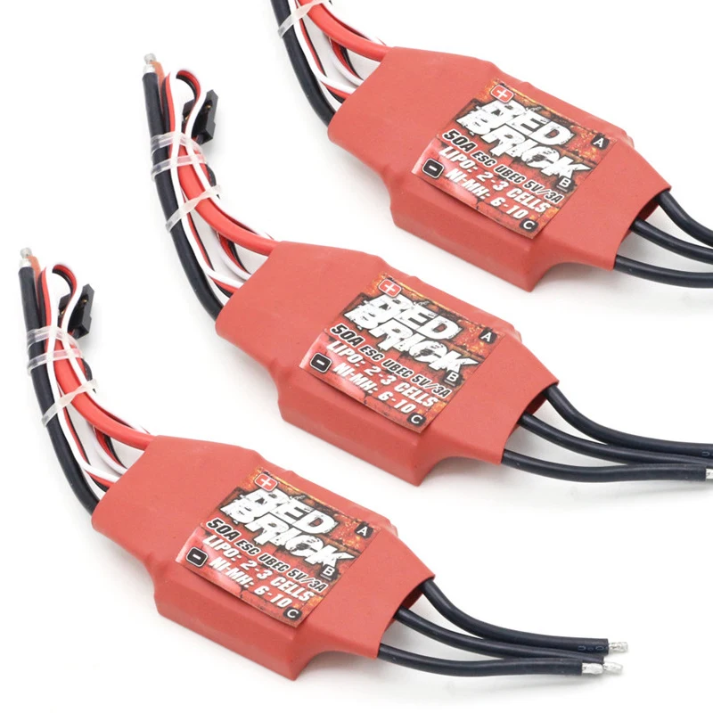 1-3Pcs 50A 80A 125A Red Brick Brushless ESC Electronic Speed Controller 5V/3A 5V/5A BEC for FPV multicopter