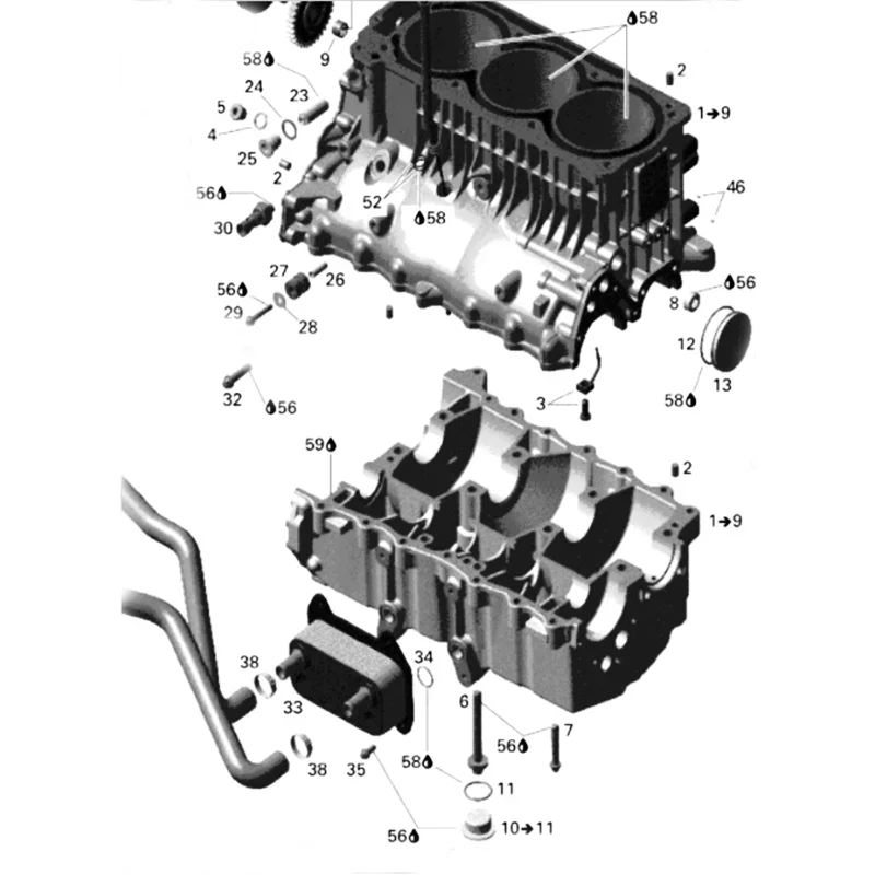 MAK New Engine Oil Cooler Radiator W/O-rings for Sea-Doo Jetski Jetboat 420888852 Seadoo 420250055