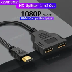 1 In 2 Out HMDI Cable 2 Dual Port HDMI Adapter Splitter 1080P Y Splitter Adapter per LCD TV Box Ps3 Splitter compatibile con Hdmi