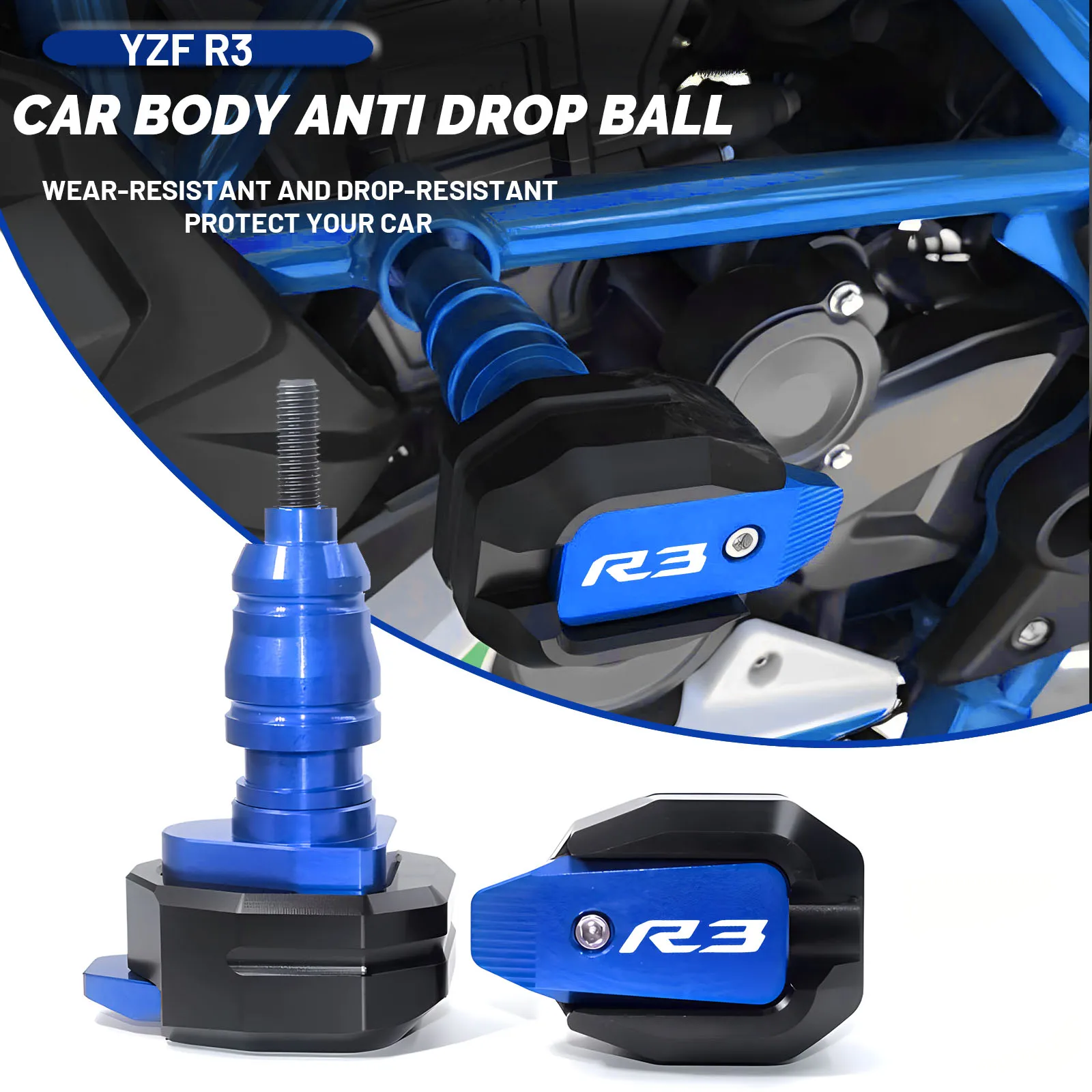 

Для YAMAHA YZF-R3 YZF R3 15-19 аксессуары для мотоциклов с ЧПУ алюминиевая рама слайдер противоударные накладки протектор