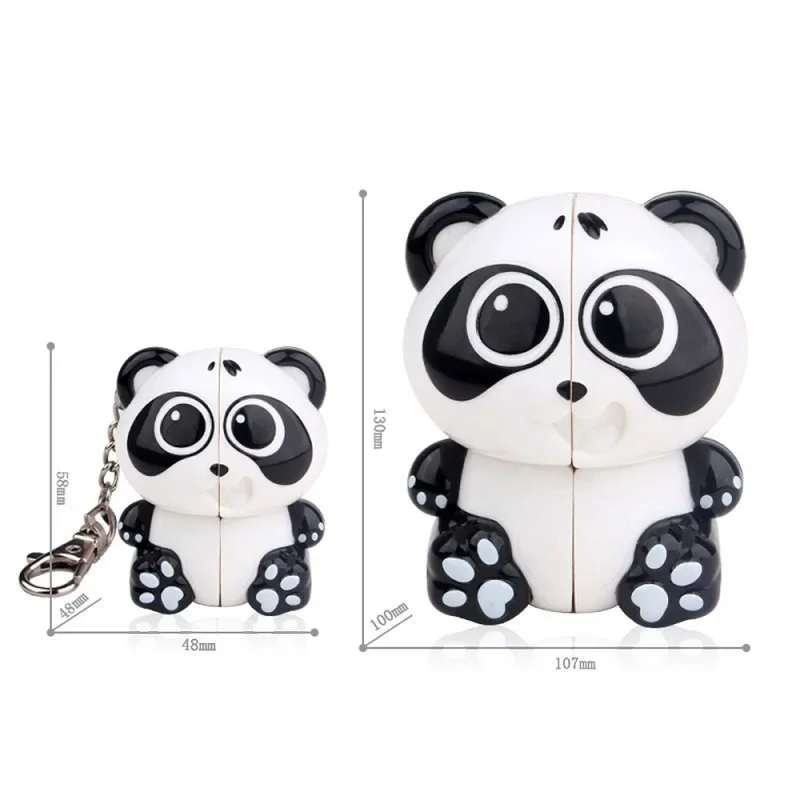 Yuxin cubo mágico Panda Tigre 2x2 mini llavero de juguete Animal cubo de velocidad Panda/Tigre/ratón/pingüino educativo 2x2x2 cubo mágico