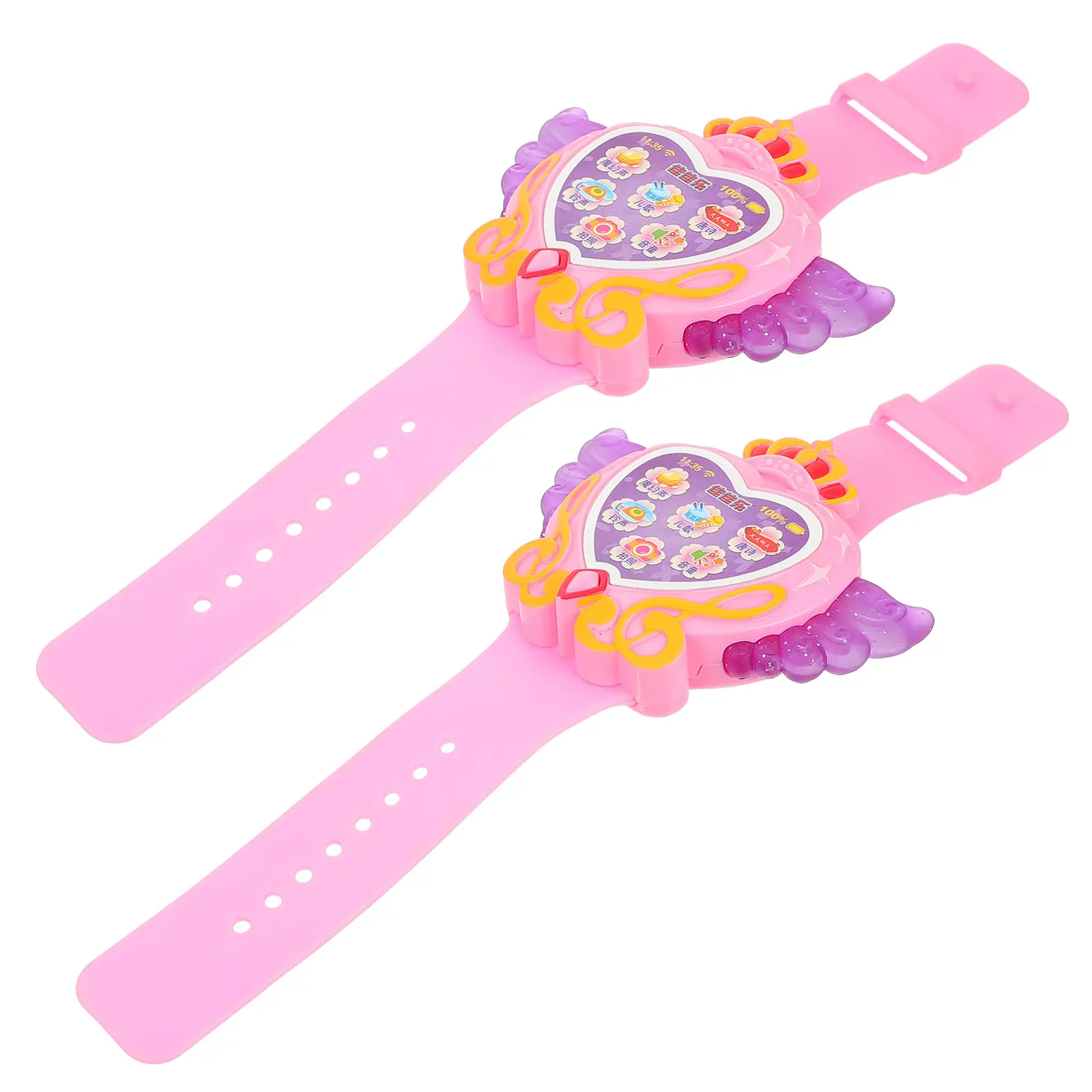 

2pcs Smart Children Watch Plastic Intelligent Story Telling Watches Kids Toy Glitter Creative Fun Durable Quality