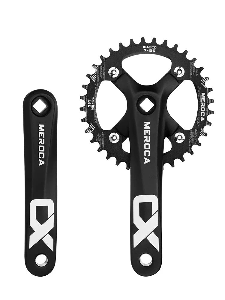AliExpress GOLDIX MEROCA Square Hole Bicycle Crankset Aluminum Alloy Square Hole Mountain Bike Crankset 170mm 32T/34T/36T/38T 104BCD Chainring