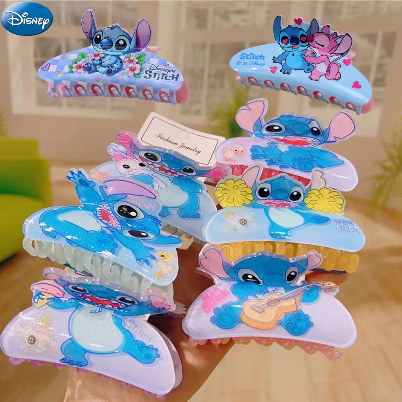 

Disney Stitch Girl's acrylic hair claw clip sewn hair clip shark hair accessory Stitch clip girl's birthday christmars gift