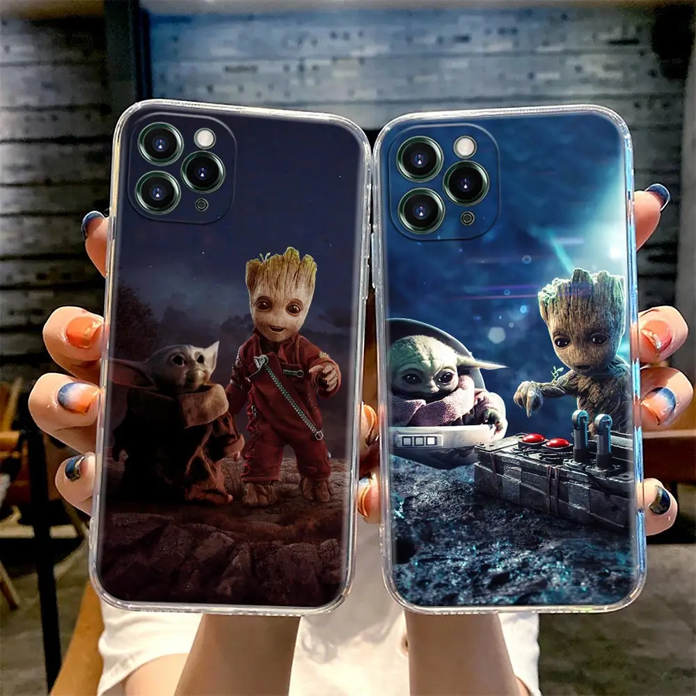 Groot Phone Case For Apple iPhone 15 14 11 12 13 Pro Max XS X 8 7 SE2 Plus 15 Pro Shockproof Clear Soft Cover Marvel Hero Fundas