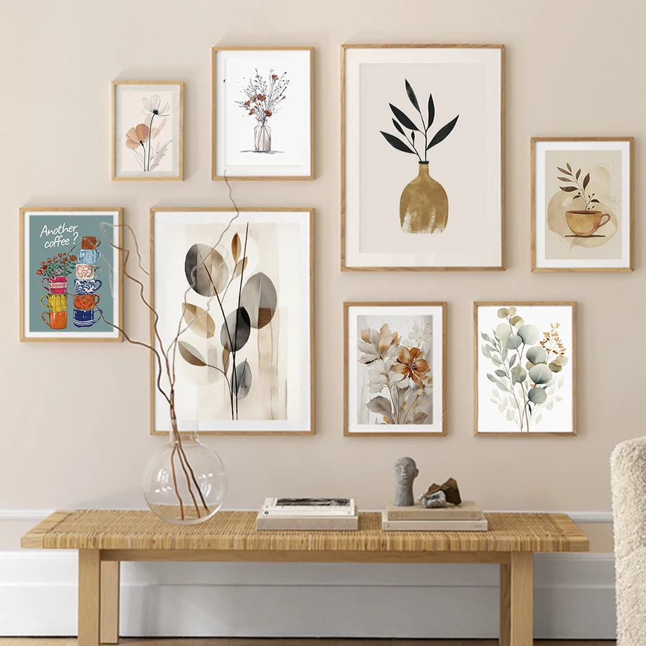 غسل اللوحة نمط الحد الأدنى زهرية الديكور فنجان القهوة الأزياء جدار الفن قماش اللوحة الشمال ملصق ديكور الغرفة #1