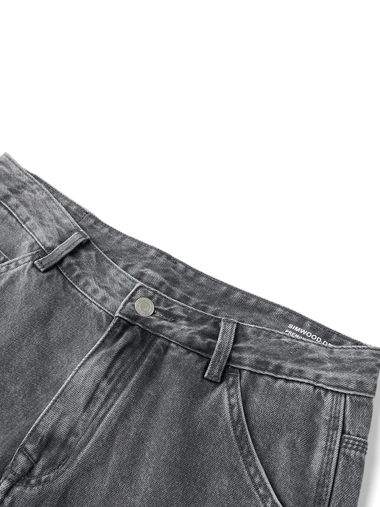 SIMWOOD-Jean Conique pour Homme, Denim Vintage Délavé, Grande Taille, Nouvelle Collection Automne 2024