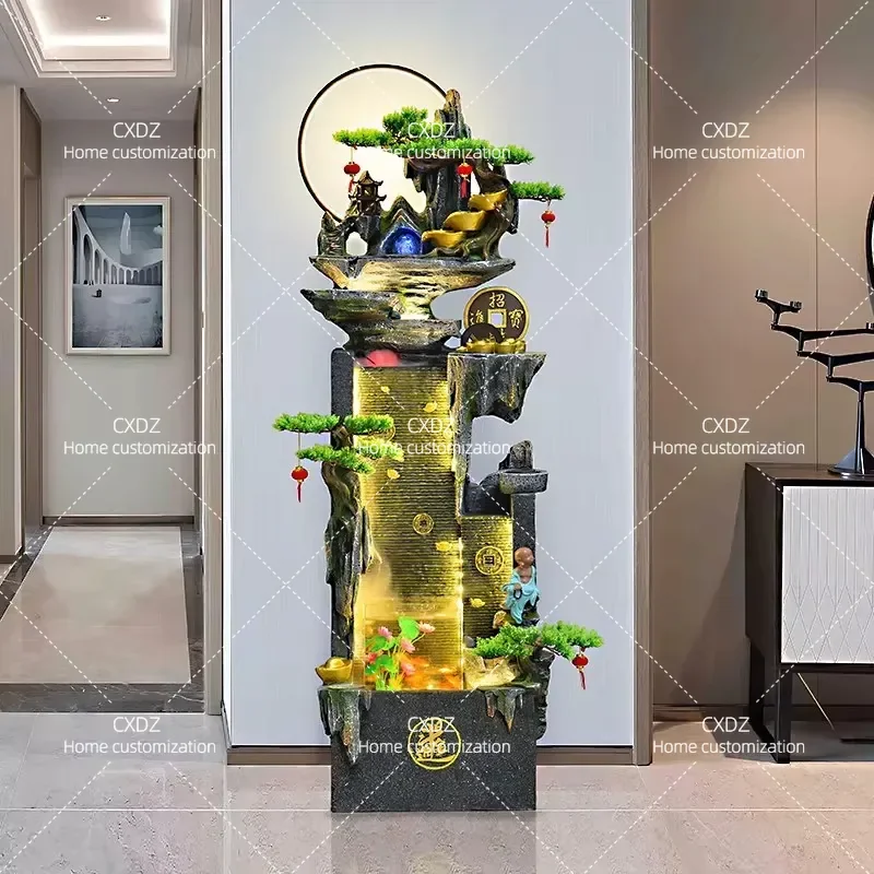 Circulating Water Fountain Home Decoration Living Room Rockery Feng Shui Wheel Fish Tank Office Desktop Ornament Wealth Gift