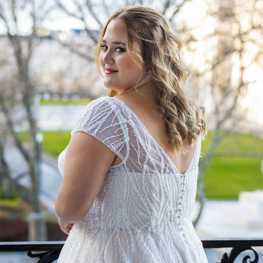 Robes de mariée sans bretelles élégantes pour femmes, grande taille, patients, quoi que ce soit avec perles à paillettes, nouvelle robe éducative d'été, 2024