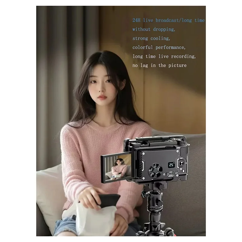 

AS95-New Camera Fan For A7M4/ZVE1/R8 Outdoor Live Vlog With Lithium Battery Semiconductor Cooling Radiator Fan Camera Cooler