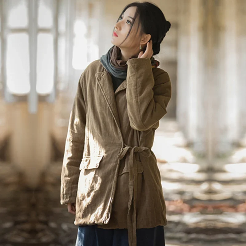 ポップ女性の冬のダウンジャケット 2025 暖かい綿入りの服カジュアルヴィンテージコート厚みのパーカー上着コールドコート女性