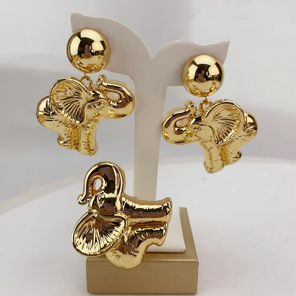 Newest Italian Gold Plated Jewelry Women\'s Wedding Party Banquet Dubai Big Pendant Light Weight Bold Jewelry Sets FHK21121