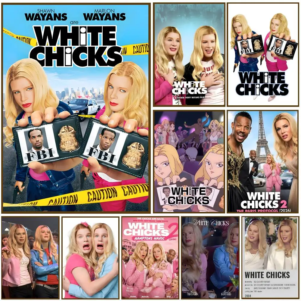 White Chicks Movie Comedy Film Poster Self-adhesive Living Room Bedroom Party Bar Decor Moisture-proof Fade-resistant HD