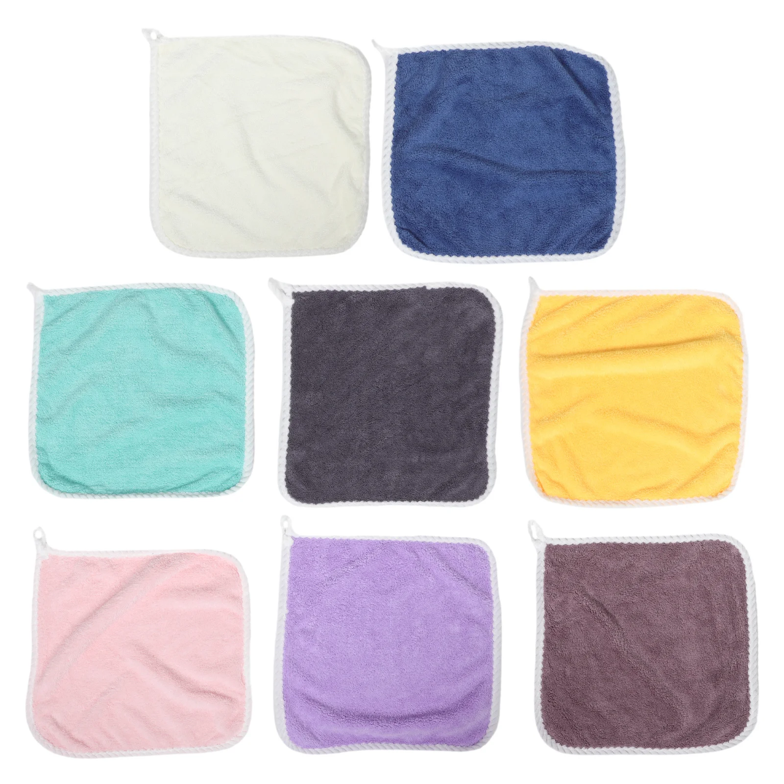 

8pcs Baby Washcloths Coral Fleece Soft Newborn Face Towels Hanging Loop Kids Bath Towel Travel Wash Cloth Flannel Washcloths