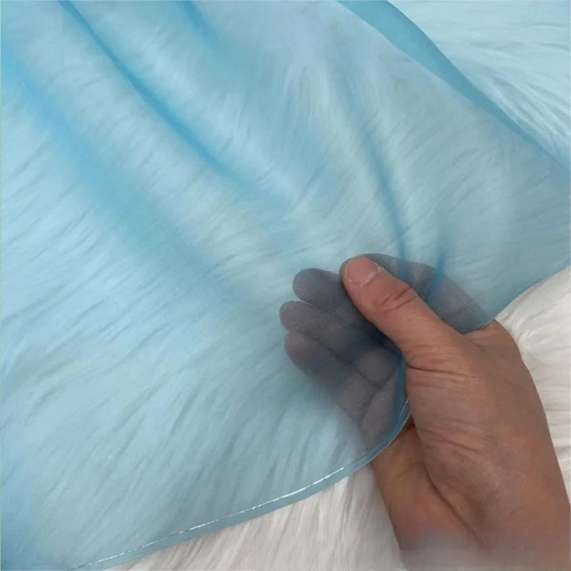 

Solid-color silk organza gauze fabric hard dress