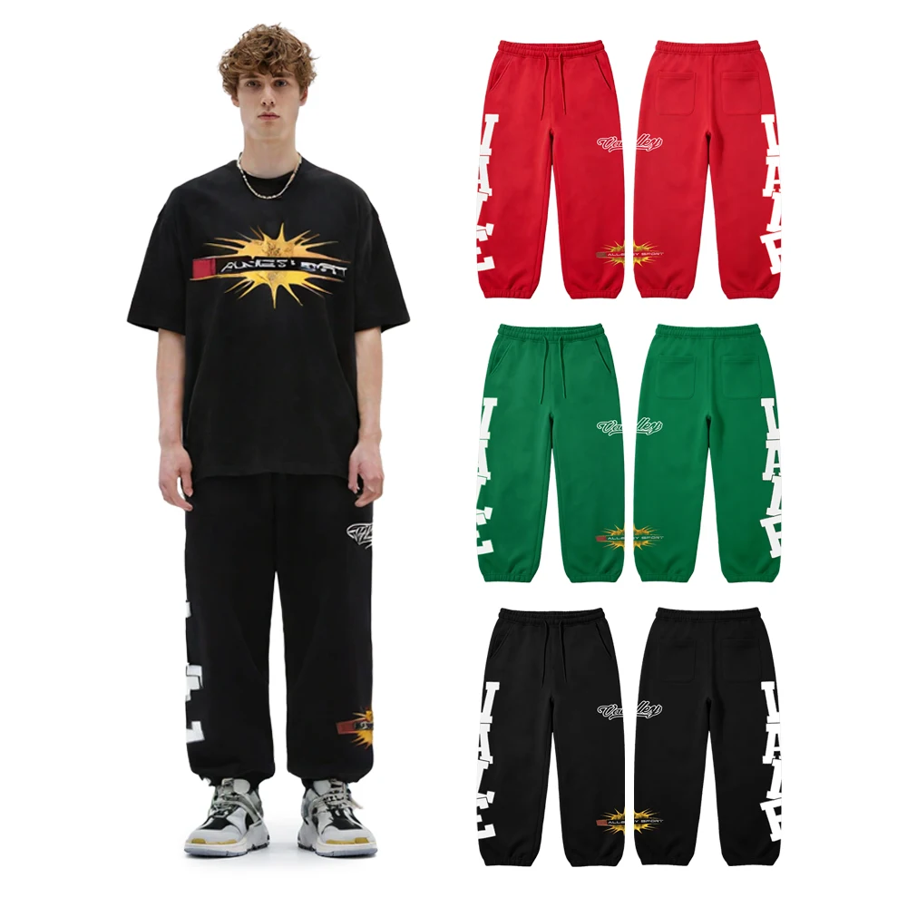 American Streetwear Letter Embroidery Sweatpants Hipjhop Street Style Cotton Vintage Print Casual Clothing Sport Pants for Men's