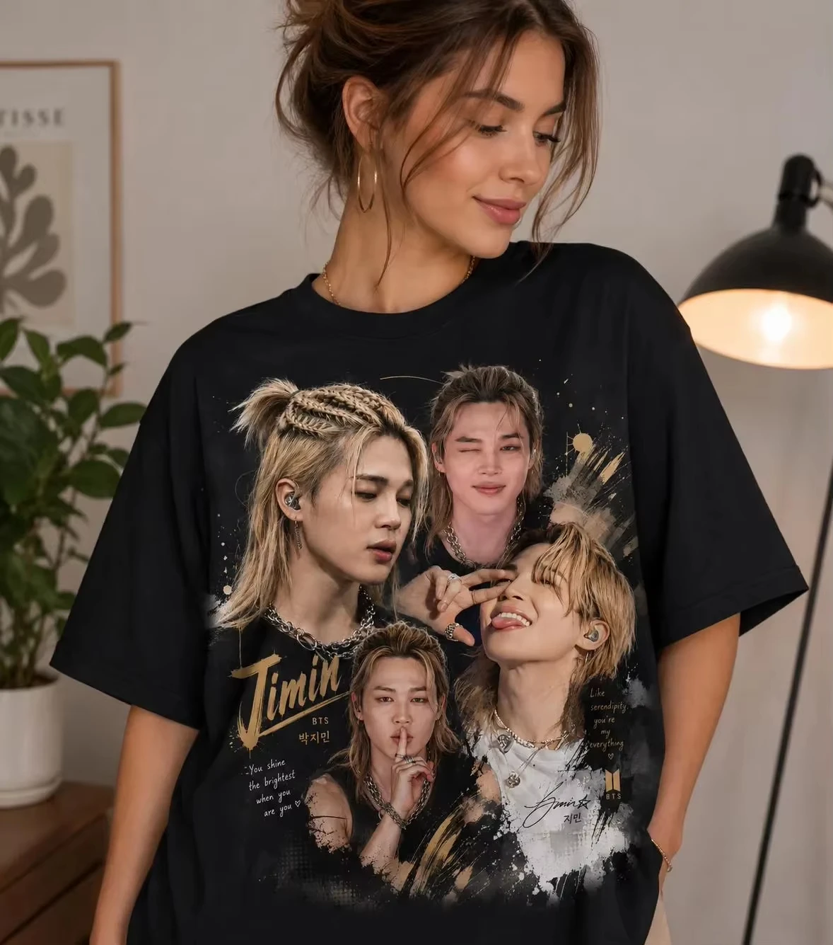 Image of 2026 Neues BT21 Jimin Arirang Unisex T-Shirt für Männer und Frauen, Sommer, 100% Baumwolle, Modisches, Hochwertiges Kurzarm-Oberteil, Streetwear