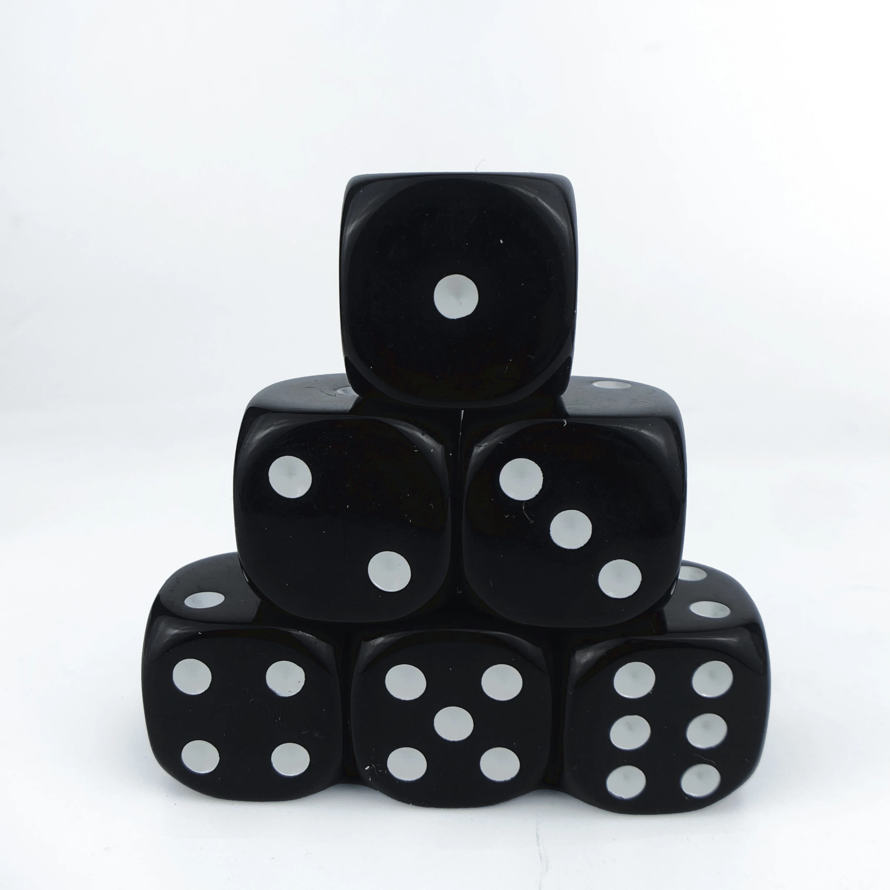 6pcs/Set Acrylic 25mm Opaque Colorful Round Corner 6 Sided D6 Point Dice For Family Board Game