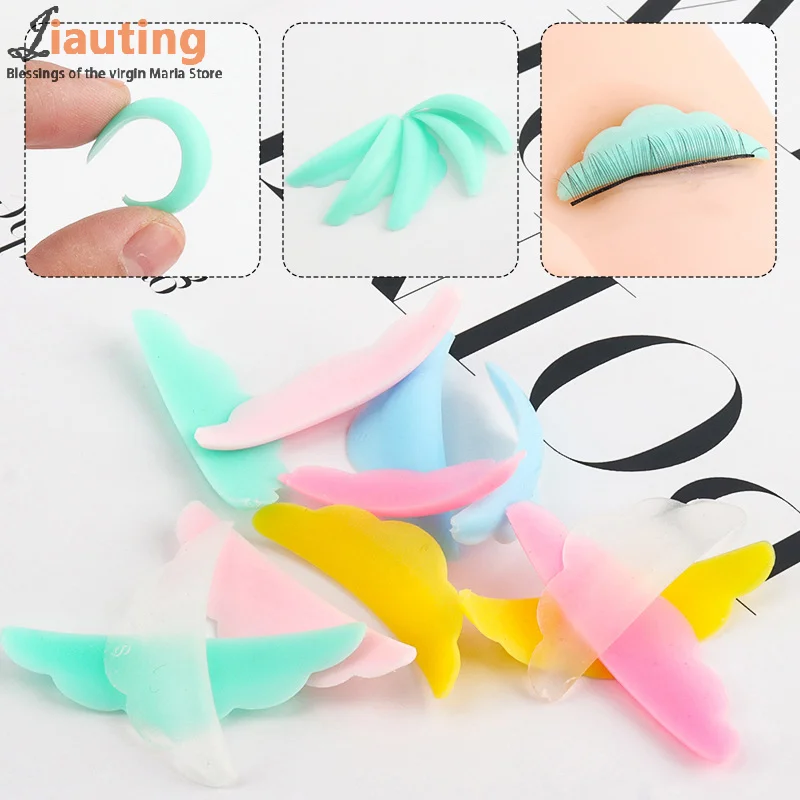 Reusable 5 Pairs Perm False Eyelash Pad Kit Silicone Protection Pads Eyelash Extension Lifting Curler Graft Shield Patch Tools