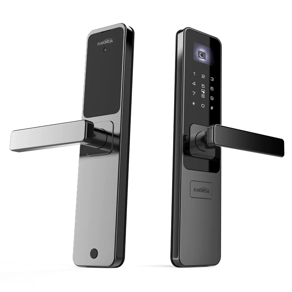 High Quality Key / QR Code / Password / IC Card Aluminum Digital Hotel Smart Electronic Door Lock Micro USB 5V RFID Rakinda QL10