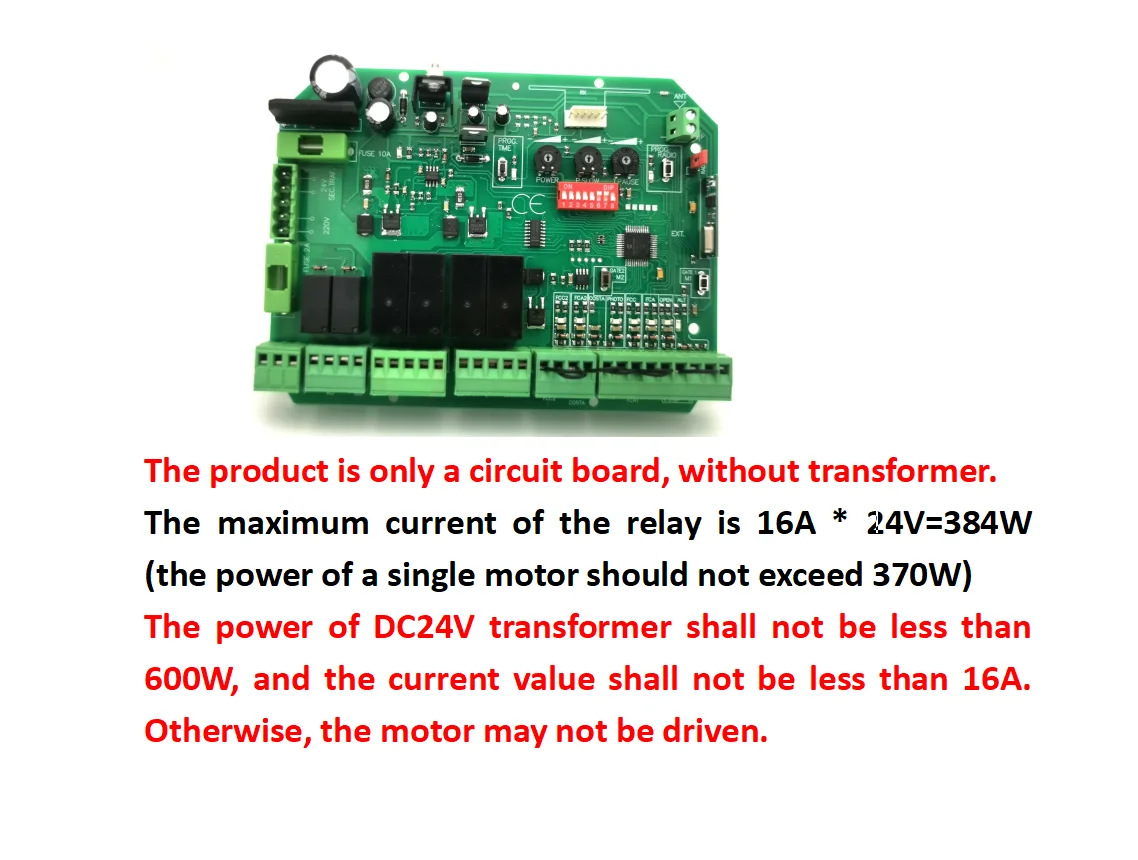 Swing/sliding DC24V gate control circuit board connect with dual motor  speed regulation and Automatic door closing