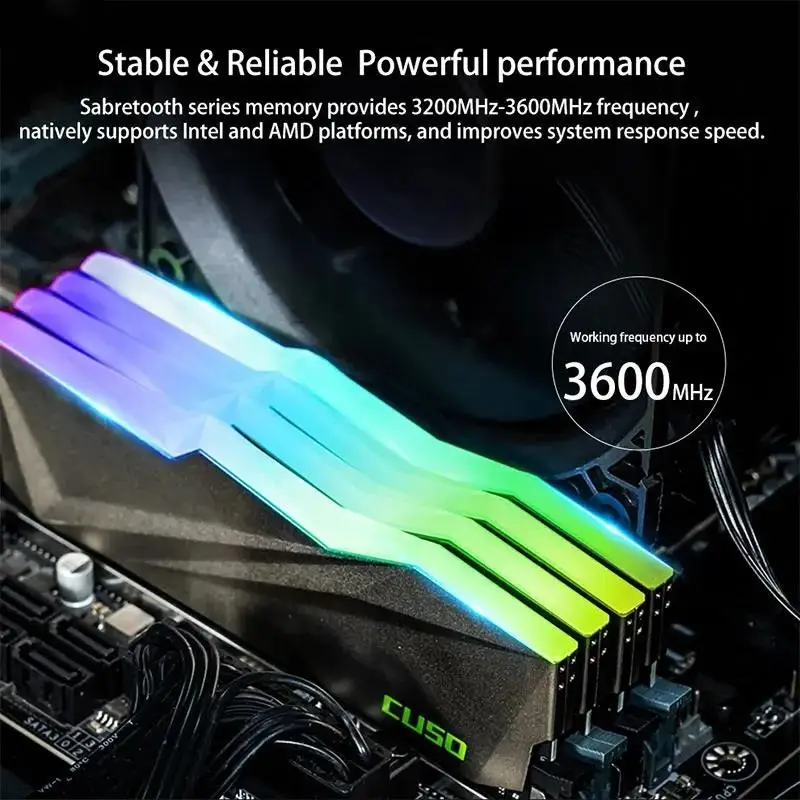 To DDR4 RAM 8GBx2 3200MHz 3600MHz Memoria Ram Sabertooth Series RGB Memory DIMM Desktop Gaming memory